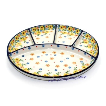 Taca dzielona 26cm II Gatunek dek. 2225X Żółte Kwiaty